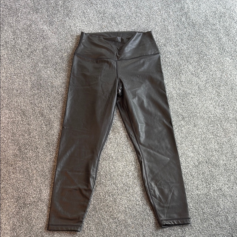 Women’s 90 Degree Black Faux Leather Leggings - Size Large
